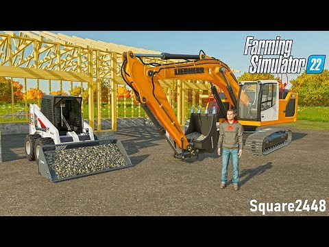 EXCAVATING FOR GARAGE FOUNDATION! (NEW MOD) | CONSTRUCTION | FARMING SIMULATOR 22