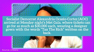 5.7K views · 142 reactions | AOC Shows Up To $30,000 Per Ticket Met Gala Event Wearing A ‘Tax The Rich’ Designer Gown READ MORE: https://bit.ly/3A6Ulhv #AOCdress #AlexandriaOcasioCortez | The Political Insider | Facebook