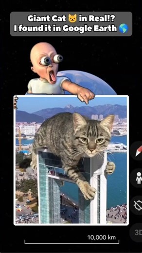 GIANT CAT Spotted on Google Earth😺😱📍Geo at the End 🌍#GoogleEarth #ViralShorts #Shorts #YouTubeShorts