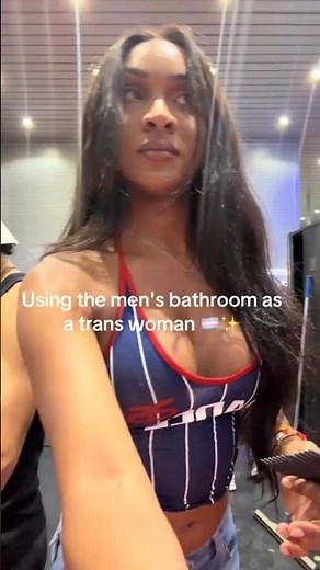 Using men bathroom💄Male to Female Makeover #mtf #transformation #genderswap #boytogirl #tgirl TGTF