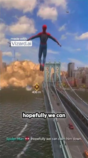 Epic bridge swing — explosion in the distance #ps5 #gaming #games #fullgame