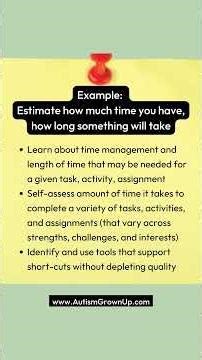 Time Management - Executive Functioning Skills Goal Starter Ideas #shorts