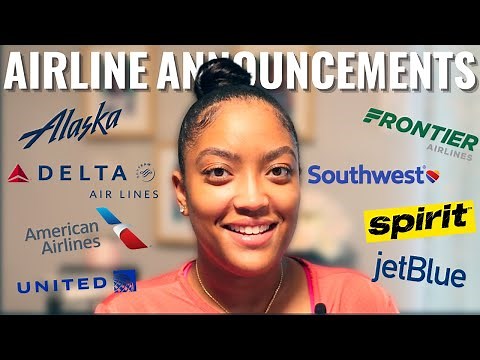 AIRLINE PA ANNOUNCEMENTS 2021 | From A REAL Flight Attendant
