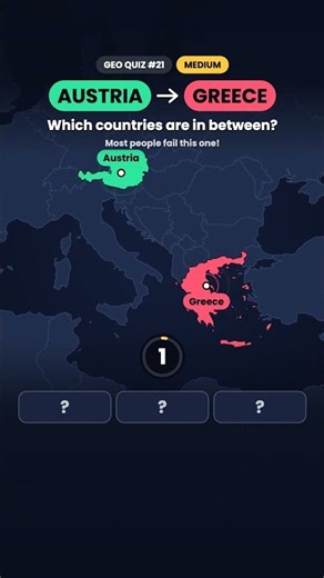 Austria → Greece: Can You Find the Shortest Route? 🌍 #shorts