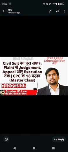 Civil Suit का पूरा सफ़र: Plaint से Judgement, Appeal और Execution तक | CPC के 18 पड़ाव Hindi & English