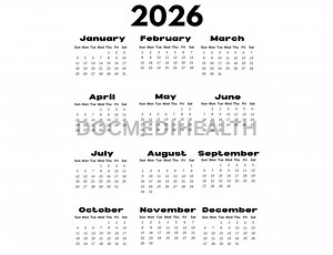 2026 Calendar Printable, PNG Clipart, Annual Calendar With Transparent Background, Monday & Sunday Start - Etsy