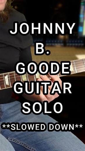 Learn the guitar solo to Johnny B Goode by Chuck Berry with this slowed down guitar lesson tutorial #guitar #guitarist #guitarplayer #guitarlessons #guitarsolo #guitarcover #guitarists #guitarlesson | LVL UP GTR