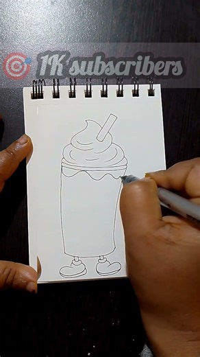“Too Cute Milkshake 😋 | Sweet Cartoon Art”#foodart#cuteart#kawaiiart#cartoondrawing#artreels