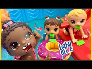 BABY ALIVE Triplets get Sick at the Pool! 🤮