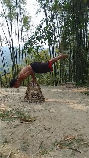 43 years old father amazing excercise at hills Village