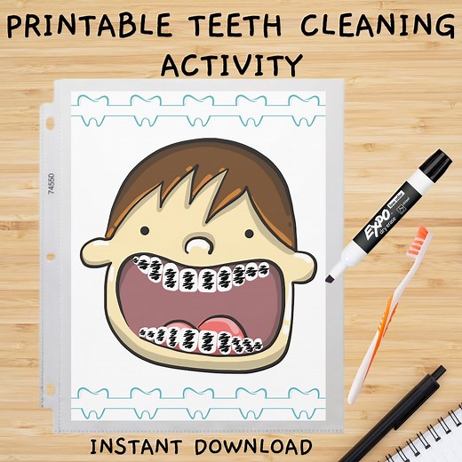 Teeth Cleaning Game: Oral Hygiene Lesson, Dentist Activity (digital Download) - Etsy