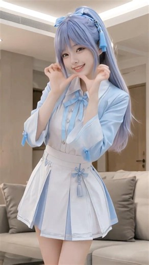 藍髮少女＋可愛舞蹈 🌸💙 第二部，這套現代私服你會給幾分？｜Anime Girl Modern Dance Part 2 #shortsyoutube