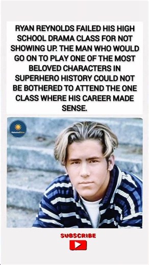 Ryan Reynolds failed his high school drama class for not showing up #school #shortvideo #drama