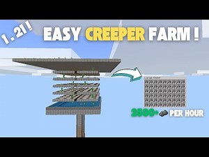 How to Build a Simple & Efficient Creeper Farm in Minecraft Bedrock 1.21+ | Gunpowder Farm Tutorial