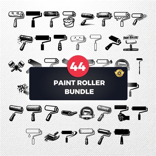 Paint Roller SVG Bundle, 44 Painting Tool Silhouette Designs, House Painter Clipart for Cricut, Wall Paint PNG, Diy Renovation Vector - Etsy