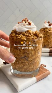 1.1M views · 2.2K reactions | Pumpkin pie oats : Ingredients 1/2 cup oats 1 tsp chia seeds 1/2 scoop Chike Pumpkin protein powder Code cleaneaterr10 1/2 tsp pumpkin pie spice 3 tbsp pumpkin puree 1/2 cup almond milk 1/2 tbsp maple syrup 1/2 tsp vanilla extract 1 tsp pumpkin pie spice chopped pecan for garnish | Caitlin’s Table | Facebook