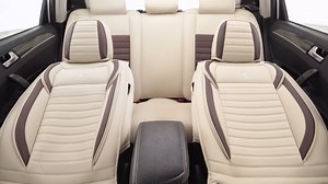 Seat Covers Fit for Mercedes-Benz S-Class 2014-2025 Premium Leather Car Seat Covers, Waterproof Non-Slip and Airbag Compatible, Fashion Car Seat Protector (Beige,5 Seats)