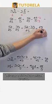 Solve 3 7/15 - 2 1/5: Mixed Number Subtraction Tutorial #Math #MixedFractions