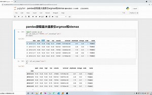 pandas获取最大值索引argmax和idxmax朝天吼数据python编程一对一解决问题数据分析python_honor