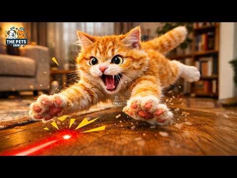 Funny Orange Cat Chasing a Laser Pointer 🔴🐱 | Cute & Funny Cat Videos