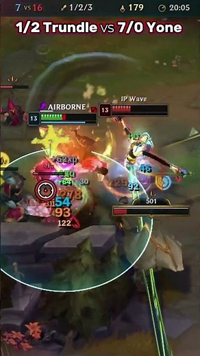 1/2 Trundle skill checking 7/0 Yone #leagueoflegends #trundle