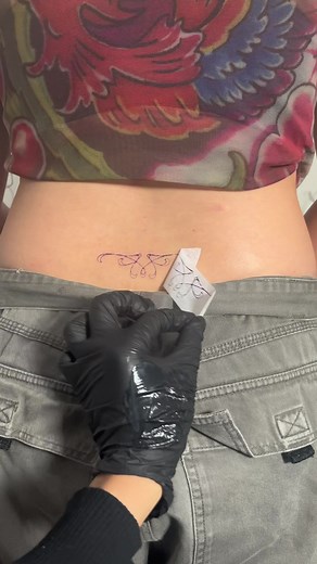 Tag a friend that wants a tramp stamp tat 🫶🏼 #fyp #tattoo #tattooartist #tattooideas #singleneedletattoo #finelinetattoo #nyc #trampstamptatoo