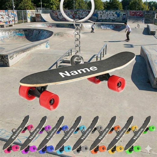 Personalized Skateboard Keychain, Custom Photo Skate Keyring - Etsy