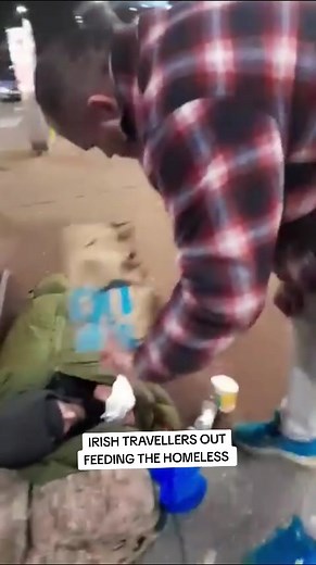 Irish Travellers Helping the Homeless with Food Donations
