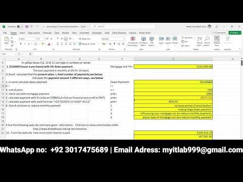 Excel Project 2 Amortization | Excel project 2 amortization #ExcelProject2 #ExcelAmortization #excel