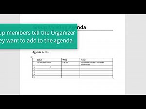 Creating an agenda for a group meeting