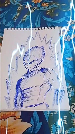 drowing vegeta using ball pen #drowing #vegeta