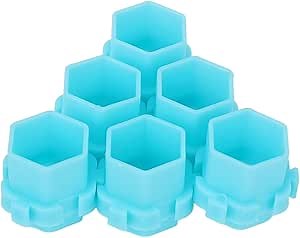 200pcs Color Tattoo Ink Cup Set, Beehive Shape Spliceable Ink Cups Pigment Holder Cups Permanent Makeup Pigment Cup Container Cap for Artist, Beginners, Tattoo Supplies and Equipment(Blue)