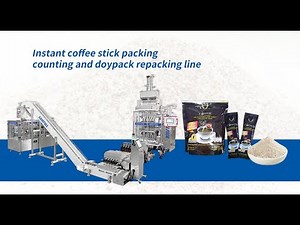Multilane Instant coffee stick packing counting and doypack repacking line with weight checking