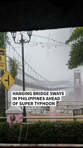 559K views · 4.5K reactions | A hanging bridge in Philippines' Camarines Sur province sways heavily amid strong winds, ahead of Typhoon Fung-wong's landfall on the east coast. Typhoon Fung- wong has since left the Philippines after killing at least two people and displacing more than a million. Fronie Amador Maya Szaniecki | AFP News Agency | Facebook