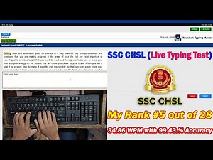 SSC CHSL Live Typing Speed Test | 34.46 WPM with 99.43% Accuracy #typingmitra #raushantypingmaster