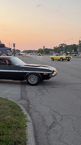 Sweet rides! 1970 Dodge Challenger and 1970 Plymouth Cuda heading out. Mopars at the Donut Cutter #twistedaxlemotorsports #dodge #plymouth #cuda #challenger #woodward | Dynamic Detroit Mopars
