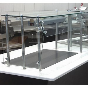 Advance Tabco Sleek Shield GSG-12-132 Single Tier Self Service Food Shield with Glass Top - 12" x 132" x 18"