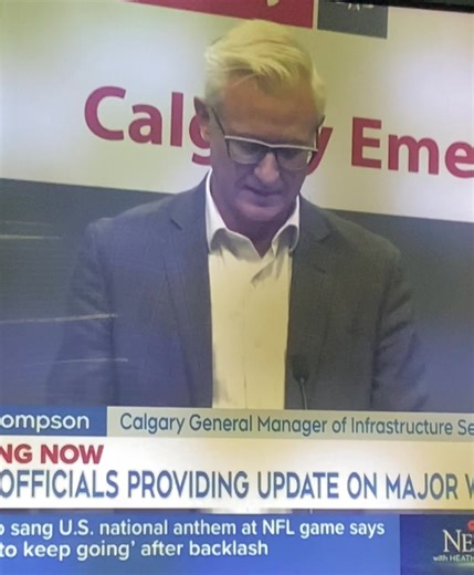 Calgary main water main break. On Wednesday evening, officials said the new pipe to replace the broken section was put into place and welded. Back filling has also begun. To conserve water, residents are being told to limit showers to three minutes and skip unnecessary toilet flushes. Water level is at critical level #calgary #alberta #water #alberta #calgaryalberta