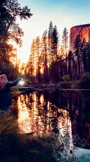 A beautiful Yosemite Fall “Fire Wall” = glowing granite, no water required. Sometimes in Oct–Nov, the sun angle clear western horizon paint El Capitan’s wall bright red even without flowing water. To catch it, you need a clear western horizon and that just-right sun angle at sunset. It’s rare but possible in Oct–Nov. Bookmark for later: the true natural Yosemite “Firefall” on Horsetail Fall is typically mid–late February, when there’s flowing water clear sunset. I’ve got an angle/timing map, eti