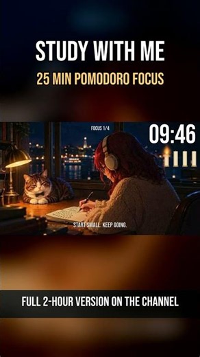 25 Min Pomodoro Timer 📚 Study with Mika & Otto | Harbor - Focus Round 1 #shorts