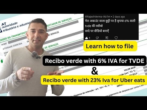 How to file recibo verde with 6% Iva for #tvde #uberdriver #ubereats #reciboverde #portugalnews