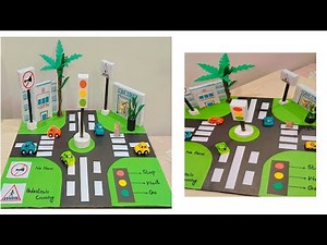 Diy traffic light model for school project with waste materials / how to make traffic rules project