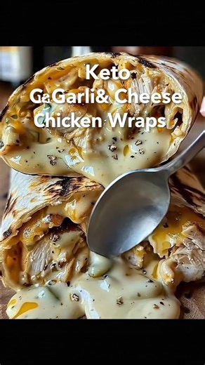Keto Garlic & Cheese Chicken Wraps😍 Juicy chicken, melted cheese, and garlicky flavor — these wraps are a quick, crave-worthy meal Recipe in the 1st (c.o.m.m.e.n.t).🥰👇 | Keto Recipes And Meal Ideas