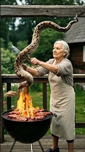 Fearless Grandma Grills Giant Snake for Dinner