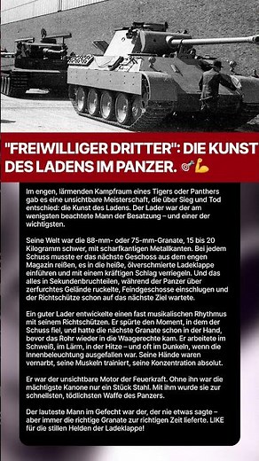 "FREIWILLIGER DRITTER": DIE KUNST DES LADENS IM PANZER. 🎯💪 #history #tank #tiger #pantera #germany