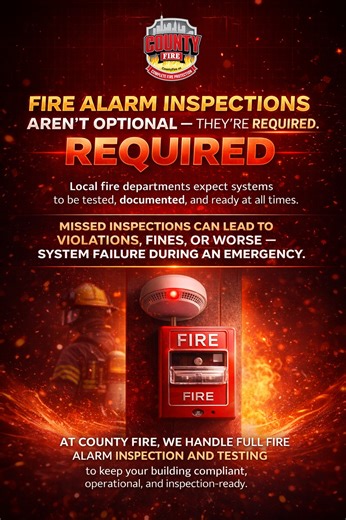 Annual fire alarm inspections are required by FDNY. County Fire performs certified fire alarm inspections throughout NYC, ensuring your system meets code, passes inspections, and avoids costly violations. Serving Manhattan, Brooklyn, Queens, Bronx, and Staten Island. Stay inspection-ready. Book your fire alarm inspection now. fire alarm inspection nyc, fdny fire alarm inspection, fire alarm testing manhattan, commercial fire alarm inspection brooklyn, fire alarm inspection queens, fire alarm ins