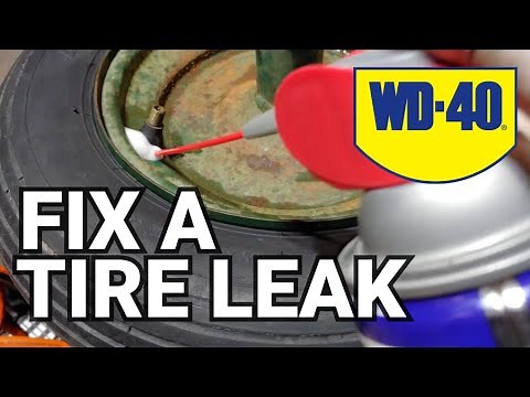 How to fix a tire leak with WD-40. Works for tubeless tires.