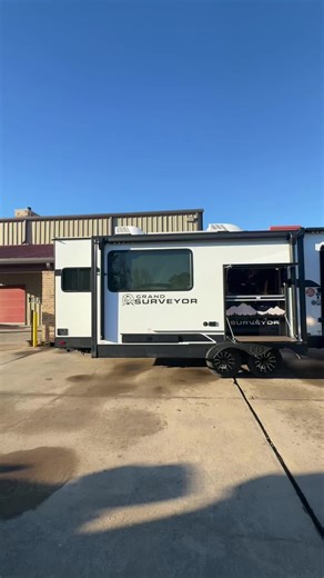 Awesome couple’s coach! 2026 Surveyor 290RLDS! 36’7” and 8,100lbs dry! Doesn’t matter or you’re a weekend warrior or a long term tenant, this travel trailer has you covered! Dual opposing slides, cool window/bar, 3 A/Cs, washer/dryer hookups, fireplace and so much more! Located in Willis, Tx! Trades accepted! #fyp #foryoupage #rvlife #camperlife #campinglife