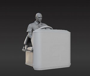 Seated Bus Driver Miniature | 1:64 Scale Casual Driver Figure