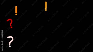 animated illustration of question mark and exclamation mark pop up. concept of mystery and solution